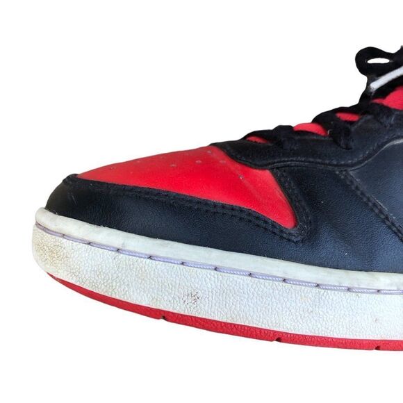 NIKE court borough low 2 'Bred' black university red size 8.5 - Picture 10 of 15